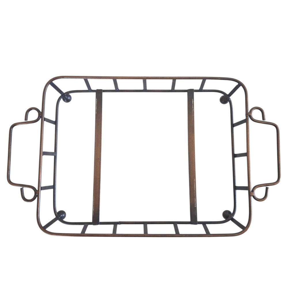 Casafina Bronze Metal Casserole Dish Tray Holder Carrier 12"x 9"in